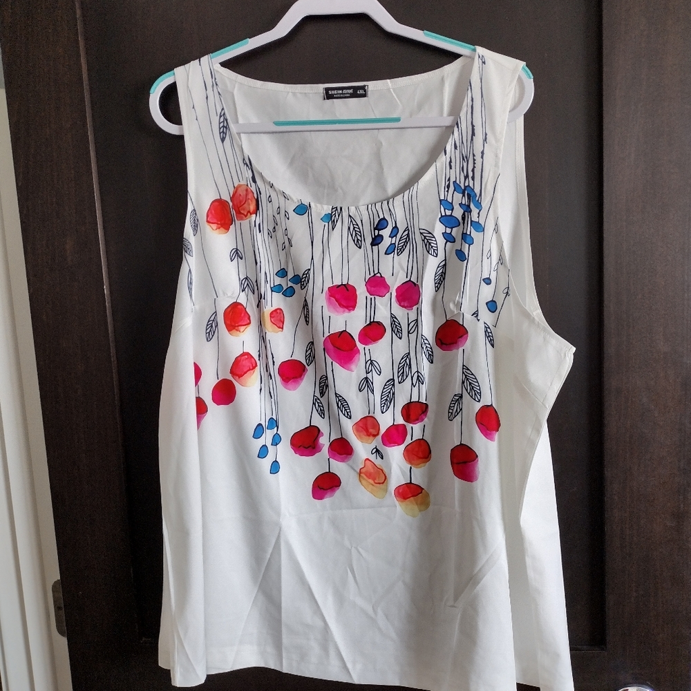 Shein curve flower tank